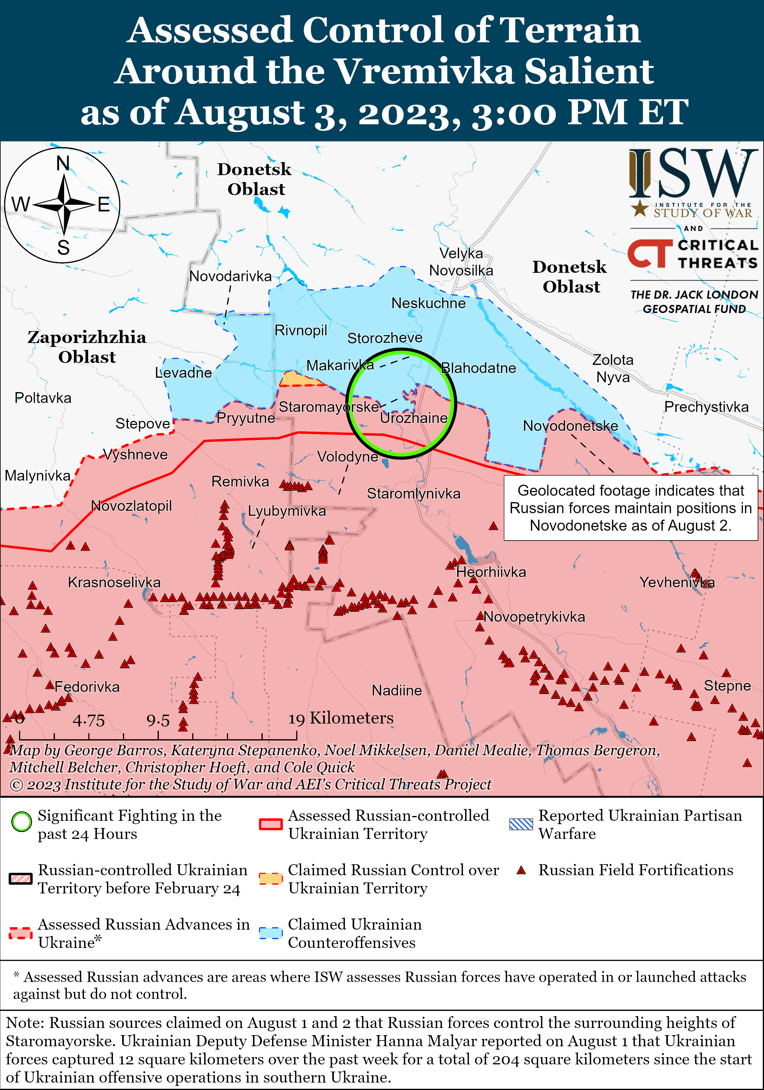 Russia-Ukraine war: ISW battle map as of August 4th
